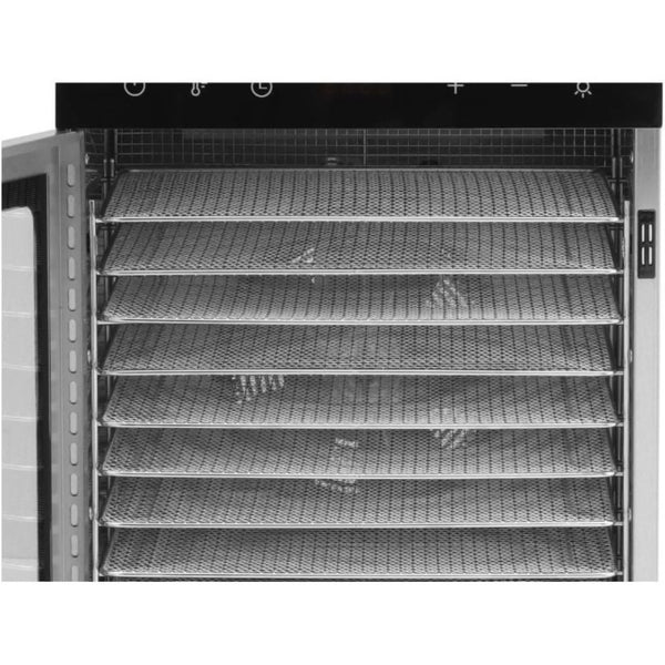 Dörrgerät aus Edelstahl mit 10 Einschüben – 800 W, 30 bis 90°C