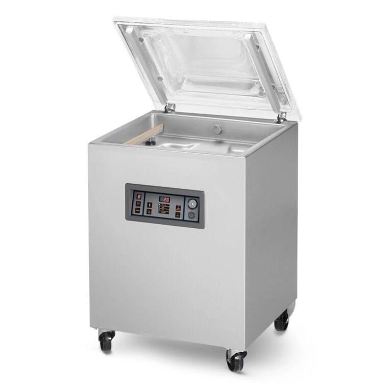 Mobile Industriekammer-Vakuumverpackungsmaschine (2 gegenüberliegende Schweißleisten à 52 cm / 2400 bis 3500 W)