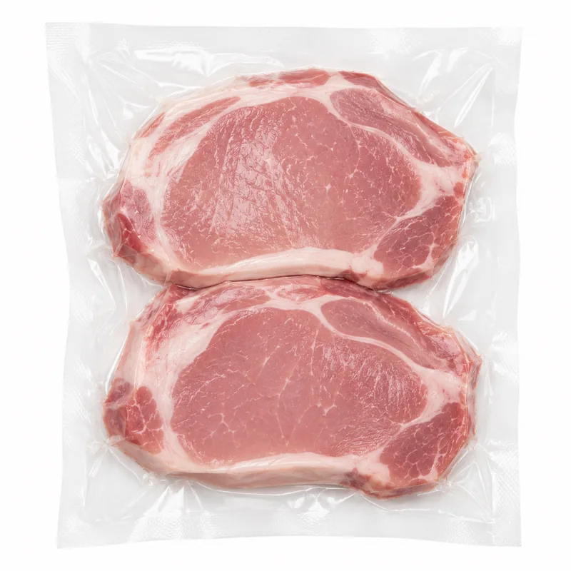 Pièces of porc emballées sous vacuum en Metzgerei